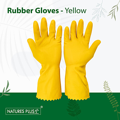 Buy Kr Rubber Gloves Garden Yellow 1 Pair Online At Best Price of