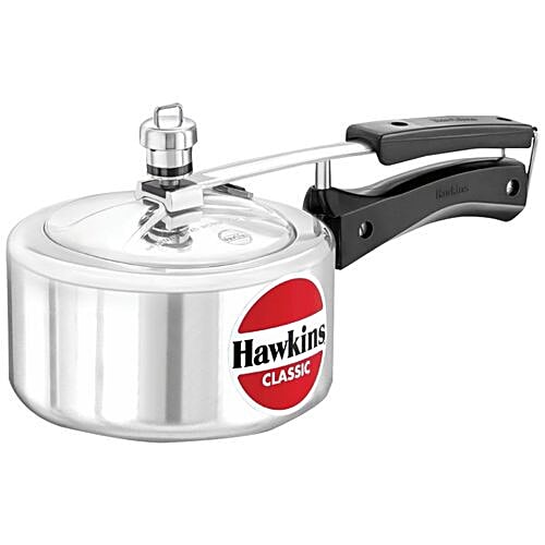 Hawkins Aluminium Inner Lid Pressure Cooker Bakelite Handle, Silver,  Classic, CL15, l