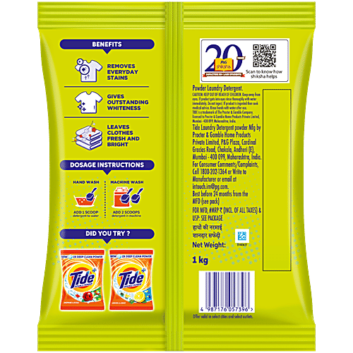 Tide Naturals Lemon & Chandan Detergent Powder 1 Kg