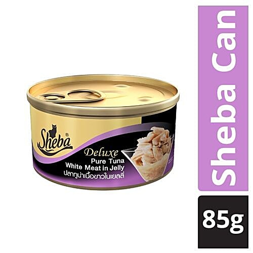Sheba Deluxe Pet Food For Cats, Pure Tuna White Meat in Jelly, 85 g