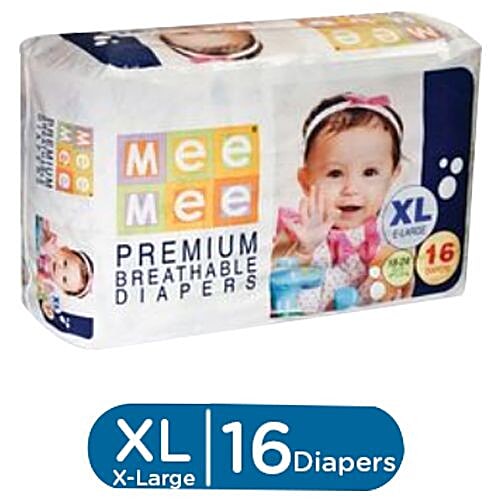 Buy Mee Mee Premium Breathable Diapers Size Xl For 18 24 Kg 16 Pcs