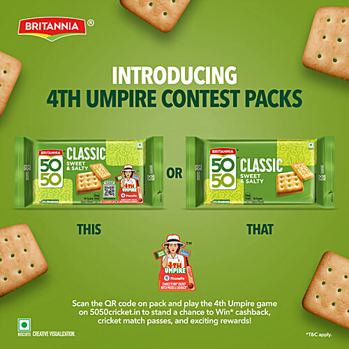 Britannia 50-50 Sweet & Salty Biscuits 188 Gm