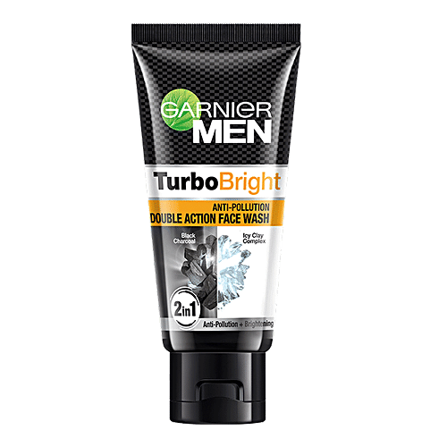 Garnier Men Turbo Bright Anti Pollution Double Action Face Wash 50ml