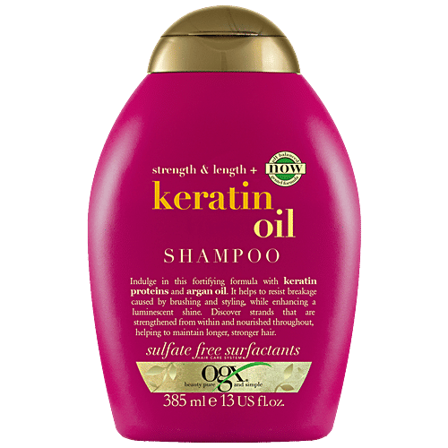 OGX Strength & Length + Keratin Oil Shampoo & Conditioner – 385 Ml, Stärkt Und Schützt Vor Haarbruch
