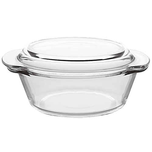 Iveo Borosilicate Glass Casserole Microwave Safe, L