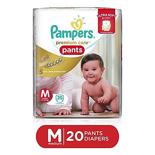 Buy Pampers Premium Care Pants Diapers Medium Size 20 Pcs Online