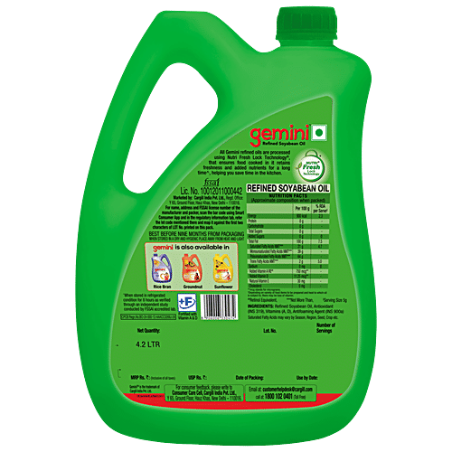 Gemini Refined Soyabean Oil 4.2 Kg