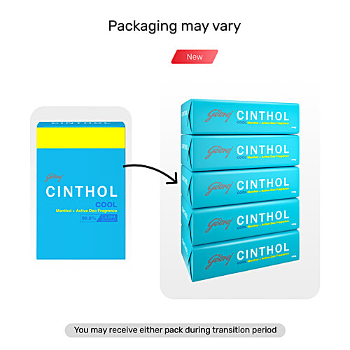 Cinthol Cool Deo Soap With Menthol 100G (Buy 4 Get 1 Free)
