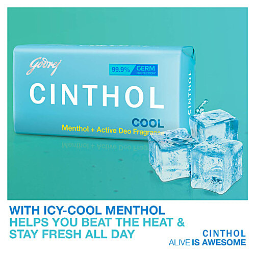 Cinthol Cool Deo Soap With Menthol 100G (Buy 4 Get 1 Free)