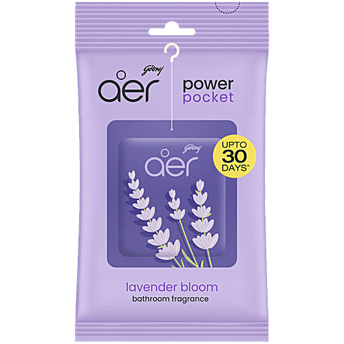 Godrej Aer Power Pocket Lavender Bloom Bathroom Fragrance, 10 G Pch