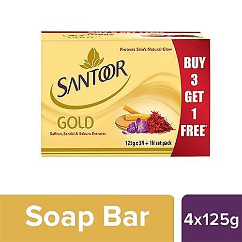 Santoor Gold 125 gm (Pack of 3)