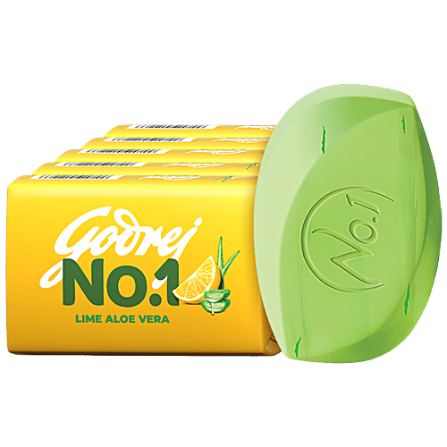 Godrej No.1 Lime & Aloe Vera Bathing Soap, ( 5 x 100 g )