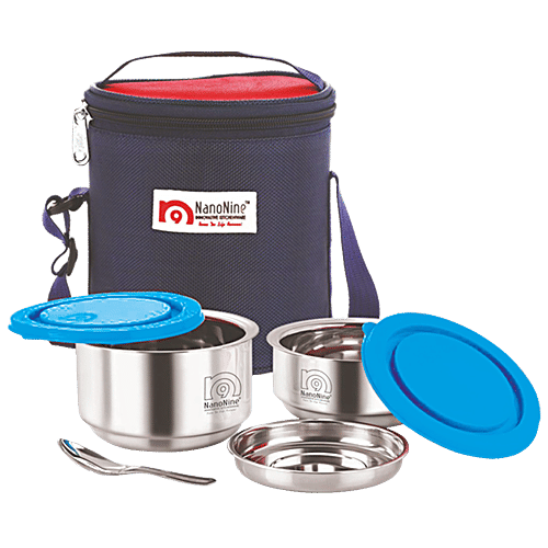 NanoNine Steel Lunch/Tiffin Box Set With Bag Tiffany, pcs