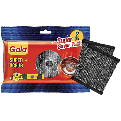 Gala Super Scrub Pad (9.5 Cm * 10 Cm) 2 Pcs