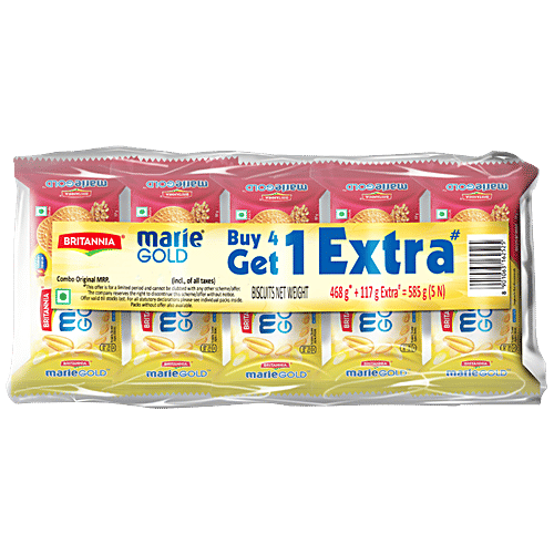 Britannia Marie Gold Biscuits Combo (Buy 4 Get 1) 117 Gm