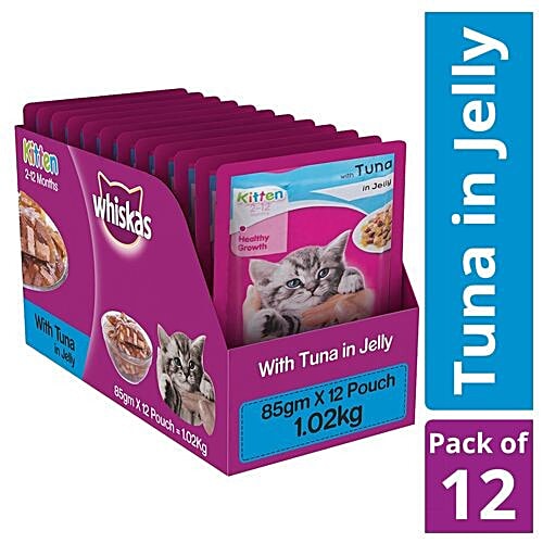 Whiskas Wet Cat Food Tuna In Jelly, For Kittens, 2-12 Months, 85 g