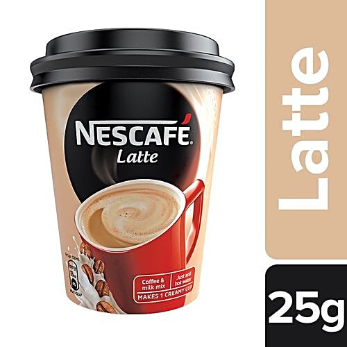 Nescafe Latte Coffee Cup With Instant Powder Premix Creamy, Rich,  Aromatic Flavour, 25 g