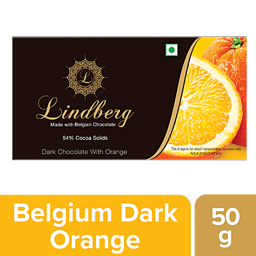 Buy Lindberg Orange Pure Belgium Dark Chocolate 50 Gm Online At