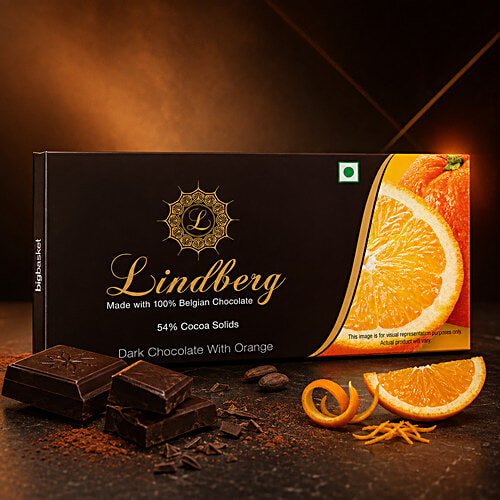 Buy Lindberg Orange Pure Belgium Dark Chocolate 50 Gm Online At