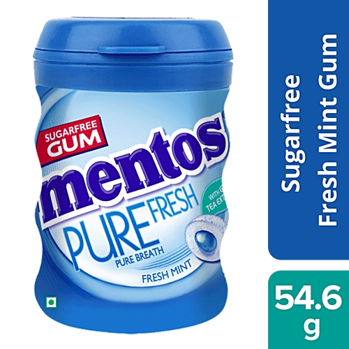 Mentos Pure Fresh Sugarfree Fresh Mint Chewing Gum With Green Tea  Extract, g
