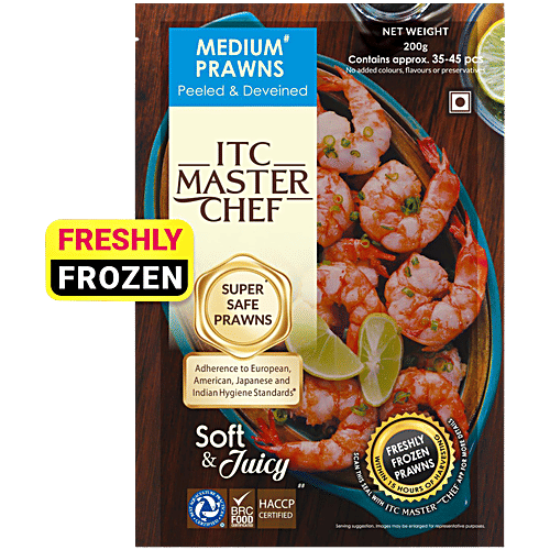 Buy Itc Master Chef Prawns Medium Peeled Deveined 200 Gm Online At