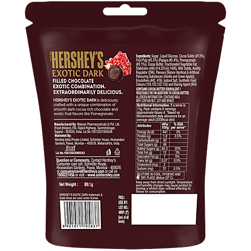 Hershey's Exotic Dark Pomegranate Center Chocolate 100 gm