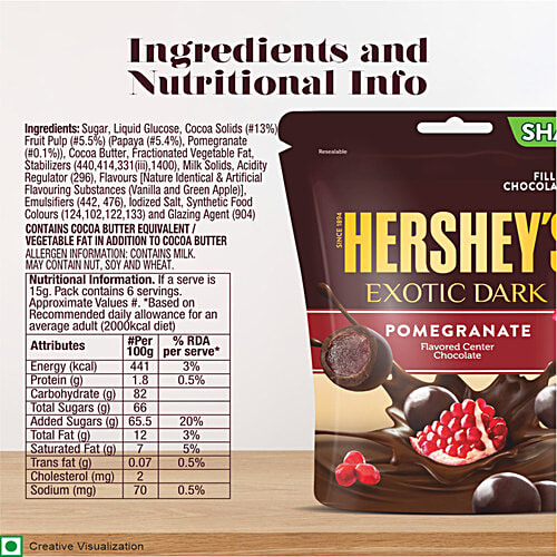 Hershey's Exotic Dark Pomegranate Center Chocolate 100 gm