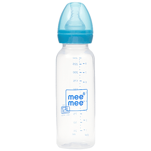 Buy Mee Mee Baby In Feeding Bottle With Spoon Blue 250 Ml