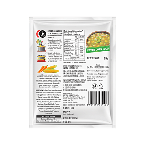 Ching'S Secret Sweet Corn Vegetable Soup 55 Gm
