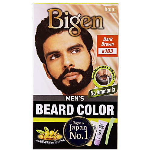 Buy Bigen Beard Colour Dark Brown For Men B 103 20 20 Gm Online At