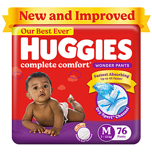 Buy Huggies Diapers Medium Size Wonder Pants 72 Pcs Online At Best