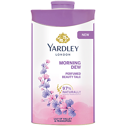 Yardley London Morning Dew Perfumed Talc for Women| 97% Naturally Derived,  250 g