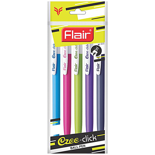 Flair Ezee Click Ball Pens Blue Ink, pcs