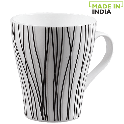 Buy Clay Craft Bonechina Milk Mug Black Lines On White Online at