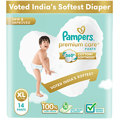 Pampers Premium Care Diaper Pants Extra Large, 12-17 kg, Lotion with Aloe  Vera, 11 pcs