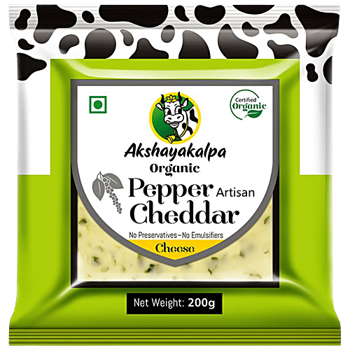 Buy Akshayakalpa Cheddar Cheese - Pepper, Handcrafted Artisan