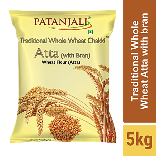 Patanjali Whole Wheat Atta With Bran 5 Kg