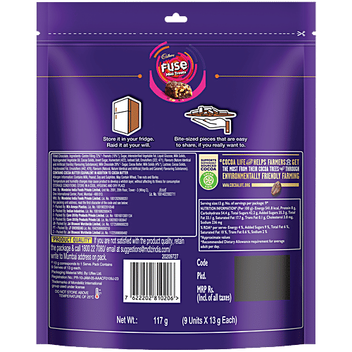 Cadbury Fuse Bites Miniature Chocolate 9x13 gm