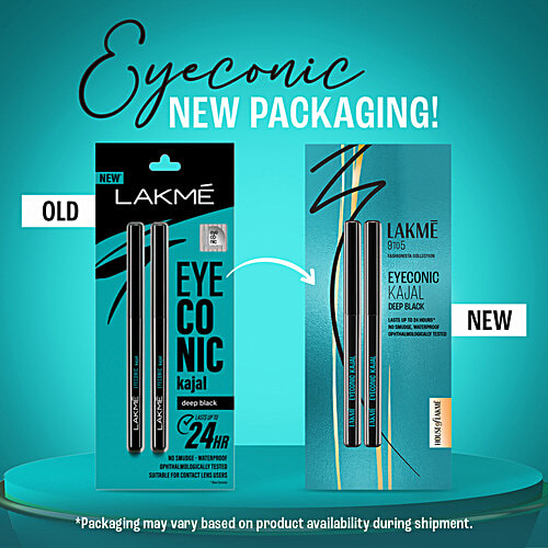 Lakme Eyeconic Kajal Twin, Deep Black 0.35 G (Pack Of 2)