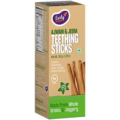 Early Foods Ajwain Jeera Teething Sticks, 150 g