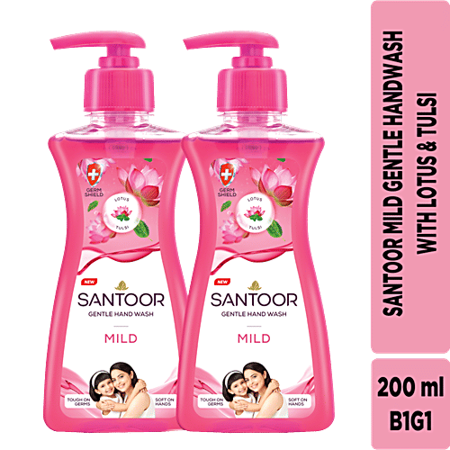 Santoor Mild Gentle Hand Wash 200 ml (1+1)