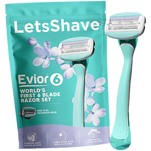 Buy LetsShave Evior 6 Blade Body Shaving Razor For Women - Mid-Flex ...
