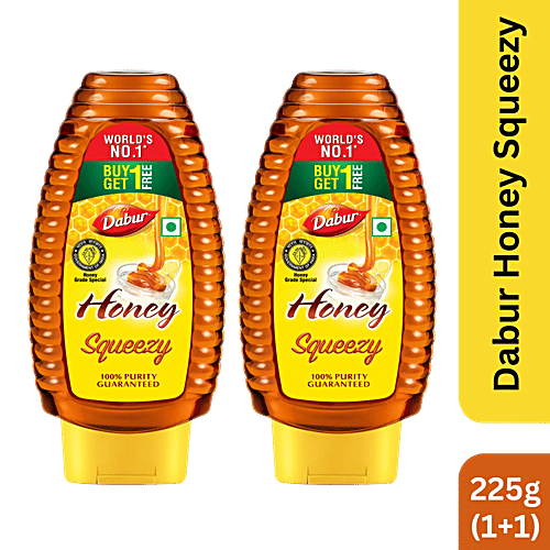 Dabur Honey Squeezy 225 Gm (Buy1 Get 1 Free)