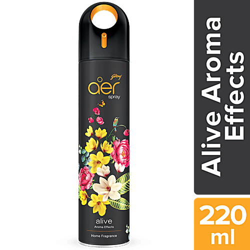 Godrej Aer Spray Premium Air Freshener, Alive, 220 ml