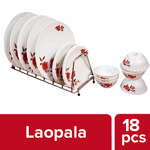 LaOpala Dinner Set Opalware, Melody Eros, White, 18 pcs