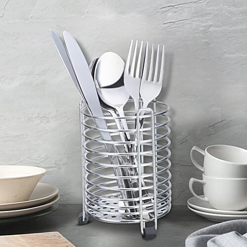 Anjali Cutlery/Spoon Stand Stainless Steel, Round, pc