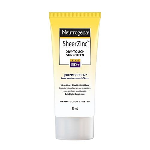 Neutrogena Sheer Zinc Dry Touch Sunscreen SPF50+, 80 ml