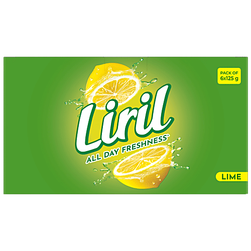 Liril Lime & Tea Tree Oil Soap 125 G (Pack Of 6)