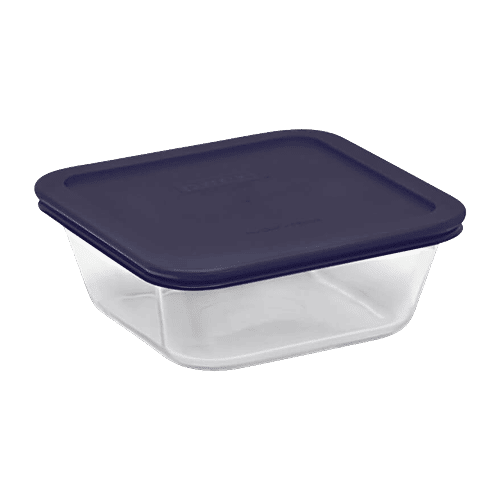 Buy Pyrex Borosilicate Glass Baking Square Storage Cup With Blue
