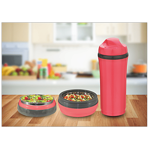 Buy Asian Bite & Sip Flask And Lunch Box - Red Colour Online at
